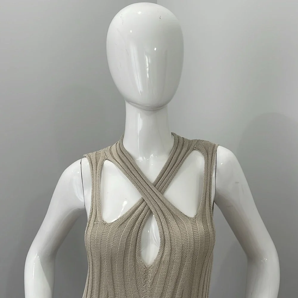Micas Cross Halter Neck Split Maxi Dress size M - Picture 4 of 11